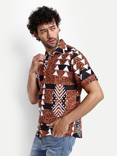 Image of GRECIILOOKS Shirt for Men | Mens Casual Shirt | Men Stylish Shirt | Men Printed Shirt | Men's Regular Fit | Men Formal Shirt | Half Sleeve Shirt