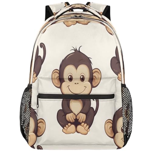 Mochila para portátil de viaje y actividades al aire libre con diseño de mono