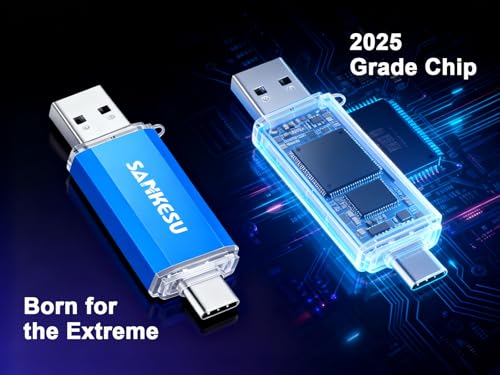 SANKESU USB C Flash Drive 256GB Thumb Drive for Android Phone USB 3.1 Type-A & Type-C Dual OTG Photo Storage Memory Stick Compatible with PC Laptop Macs Smartphone Tablet