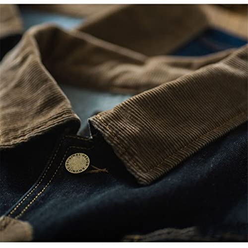 Veste en jean manches longues homme vêtement rétro mi-saison noir XXXL - 4