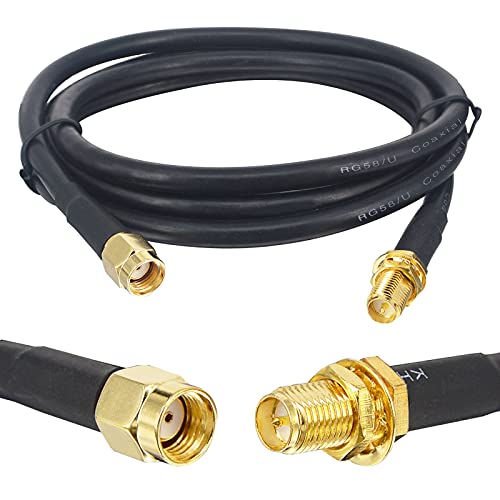 Boobrie Élevé 1M RPSMA Câble d'Extension RG58/U RP-SMA Mâle vers RP-SMA Femelle Antenne WiFi Câble Coaxial SuperFlex RG58 pour Carte Réseau sans Fil PCIE...