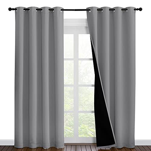 NICETOWN Full Shade Curtain Panels, Pair of Energy Smart & Noise Blocking Out Blackout Drapes for Dining Room Window, Thermal Insulated Guest Room Lin