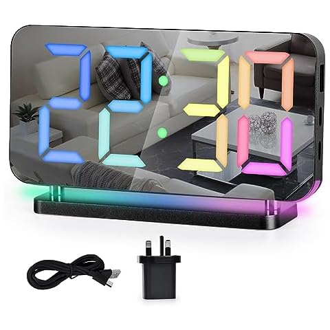 SZELAM Digital Alarm Clock with RGB Night Light Cover