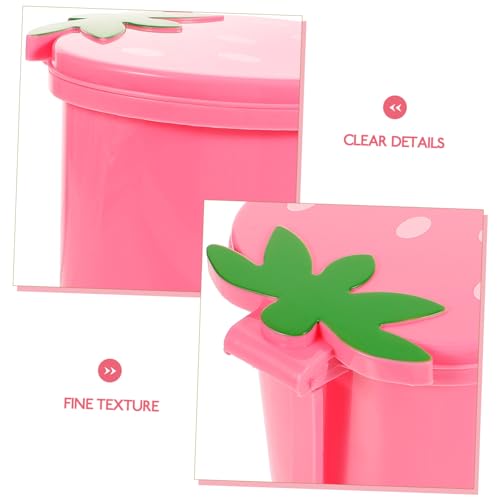 Basurero pequeño rectangular rosa para escritorio miniatura 6