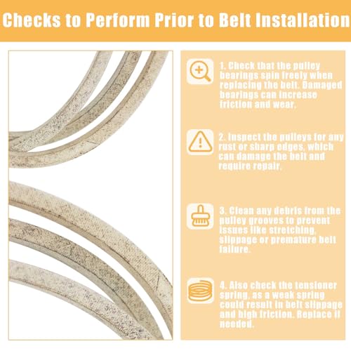 144959 532144959 Mower Deck Belt 42 Inch Compatible with AYP Husqvarna Craftsman Ariens MTD McCulloch Poulan 160855 130801 138255 532130801 532138255 532160855 577203116 1/2\" X 95\" - Thumbnail 4