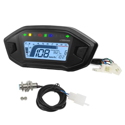 Compteur vitesse moto et odomètre avec tachymètre 10000 tr/min et alarme intégrée