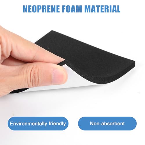 8 Stück Moosgummi Platten Selbstklebend 6mm Dicke Selbstklebende Schaumstoffplatte 10x10 cm Schwarz Anti Rutsch Pads Stuhlbeinschoner für Möbel Tisch und Stuhlschutzschicht Wandschutz Türgriff Schutz