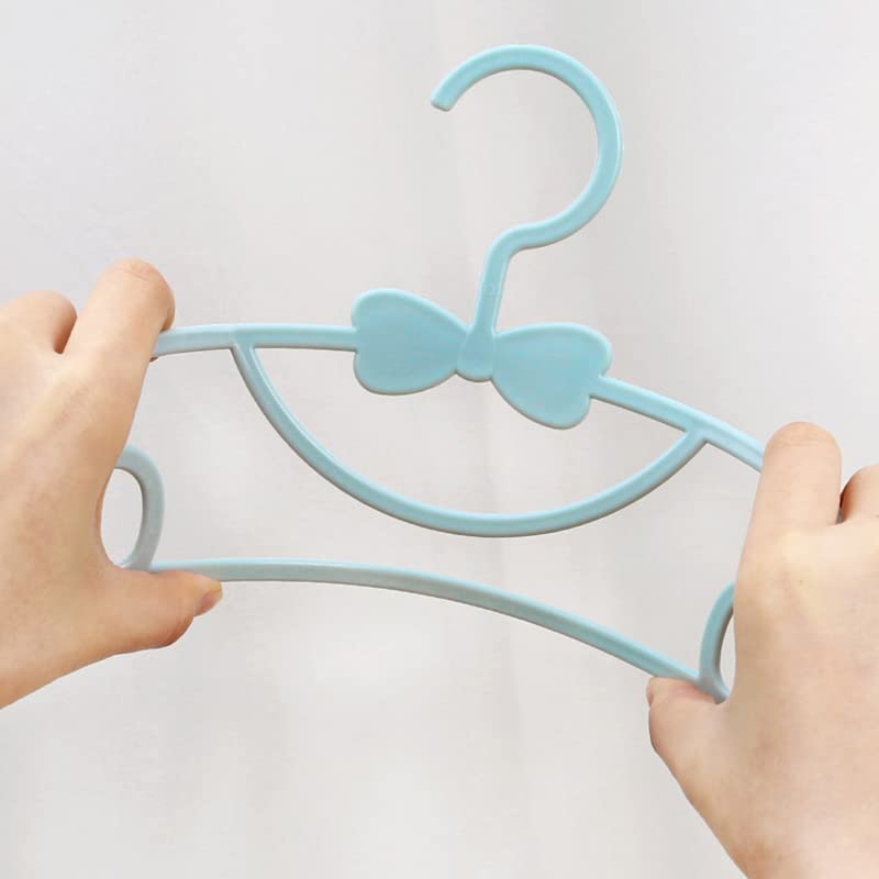10PCS Baby Hangers, Toddler Hangers Infant Hangers for Closet Kids Reusable Plastic Hangers Baby Clothes Hangers Slim Childrens Hangers (Blue)
