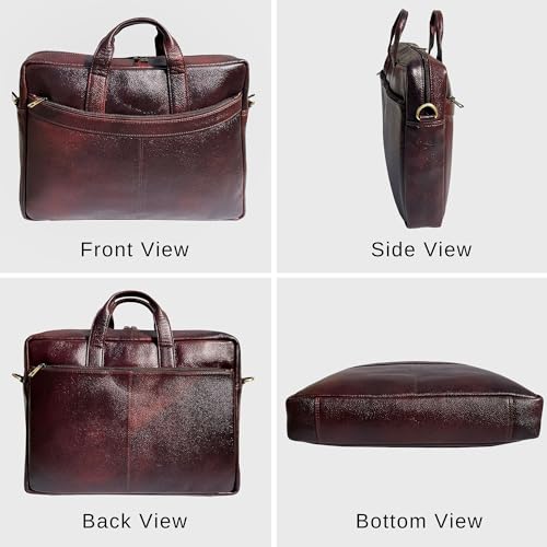 Image of RUSTIC TOWN Premium Leather Crossbody Messenger Bag - Stylish and Versatile - Gift for Professionals