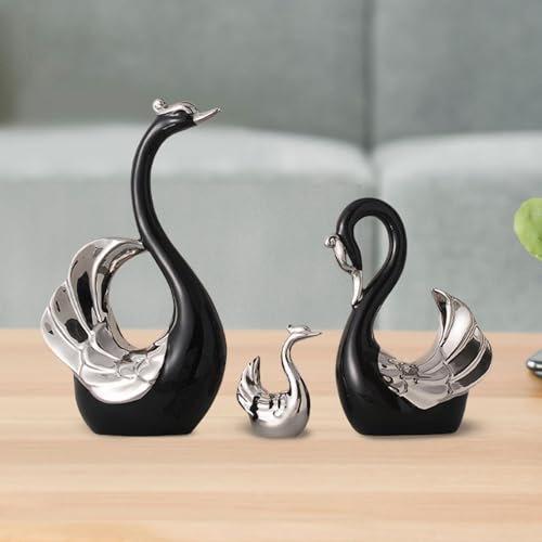 Ornement de table créatif en céramique blanche, statuettes de cygnes de haute qualité