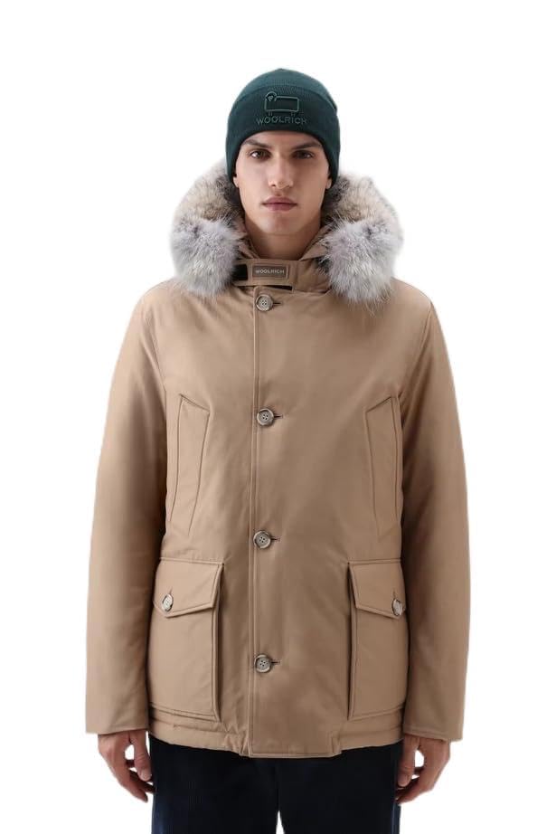  WOOLRICH GIUBBOTTO UOMO ARCTIC ANORAK CFWOOU0484MRUT0001 BEIGE ORIGINALE AI 2023 Taglia M Colore Beige