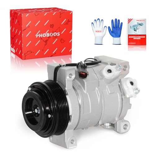 PHOBOOS A/C Compressor with Clutch Compatible with Dodge Grand Caravan 2008-2010 & Volkswagen Routan 2009-2010 & Chrysler Town&Country 2008-2010, 3.3/3.8L, Fast Cooling, Ref. CO-11145C
