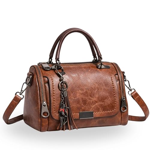 Sac à main femme et sac bandoulière élégant à plusieurs compartiments en effet cuir