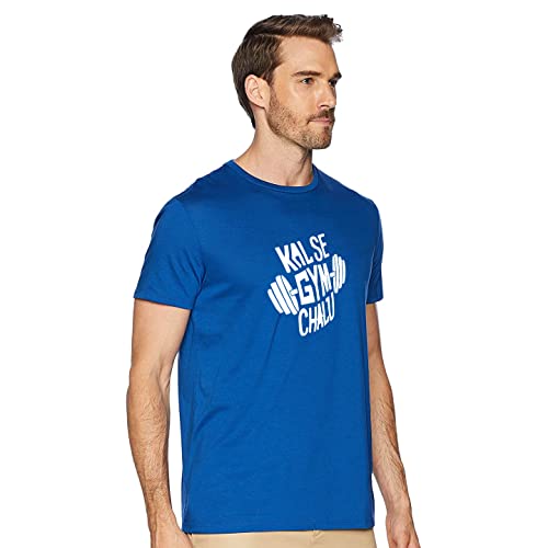 Image of T-Shirt for Men KAL SE Gym CHALU Funny Hindi Quotation, Graphic and Typography t-Shirt