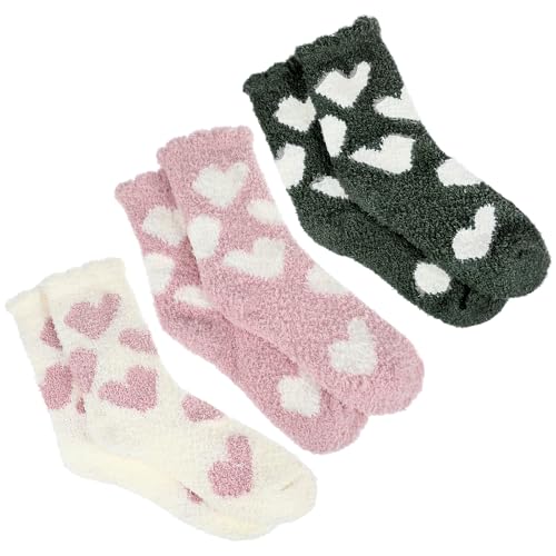 CIATBYYJ 3 Paar Kuschelsocken Damen, Warme Flauschige Socken,...