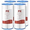 SimPure 10"x4.5" Pleated Sediment Water Filter, 50 Micron Whole House Water Filter Cartridge for Well Water Compatible with FXHSC, ECP20-BB, R50-BBSA, CB1-SED10-BB (4 Pack)