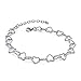 Produktbild MATERIA Damen Armband Kette Silber 925 - Herzkette 7mm 5,6g rhodiniert 17-22cm verstellbar + Geschenk-Box SA-32_B4