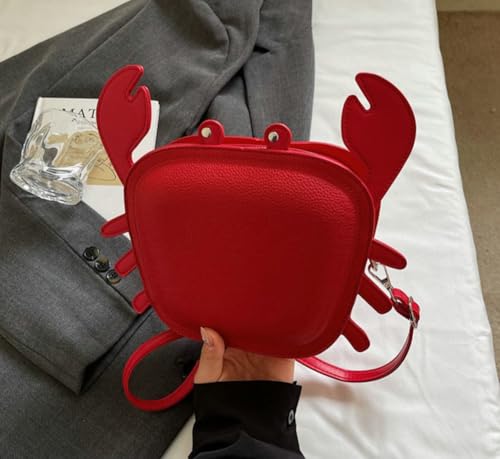 Small Shoulder Bag for Women Cute Crab Shaped Crossbody Bag PU Leather Fashion Handbag Stylish Funny Satchel 20254