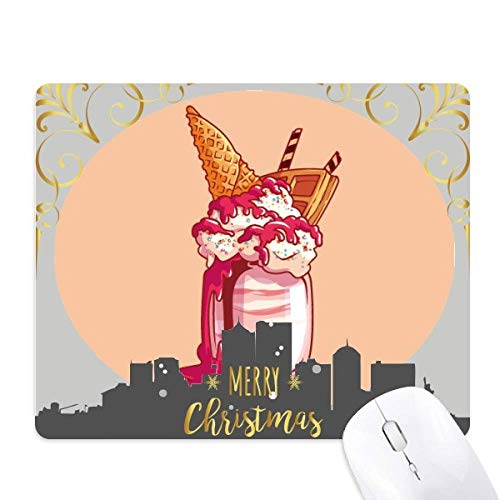 Tapis de souris biscuit chocolat nuit de Noël en caoutchouc pour éviter les reflets et glissades