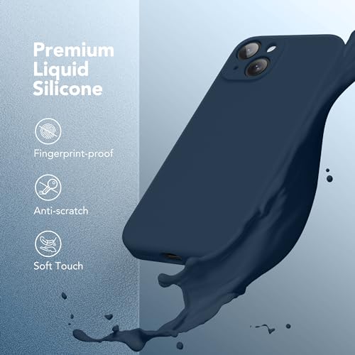 Image of Magnetic for iPhone 14 Case, Compatible with MagSafe, [Full Camera Protection][Screen Protector] Silicone Shockproof Protective Phone Case for iPhone 14 6.1 inch, Cobalt Blue