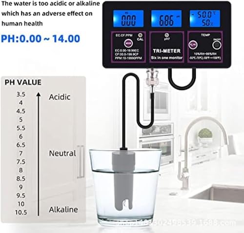 Moniteur de qualité de l'eau 6 en 1 à affichage permanent LCD - 5