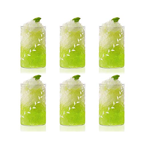 Borosil Vision White Krip Medium Glass, 295ml, 6-Pieces