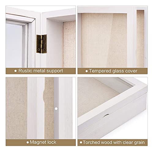 Love-KANKEI 3D-fotolijst, 20 x 25 cm, houten objectlijst om te vullen, schaduwbox, frame met 4 spelden, cadeau voor familie, vrienden enz. (wit) - Image 4