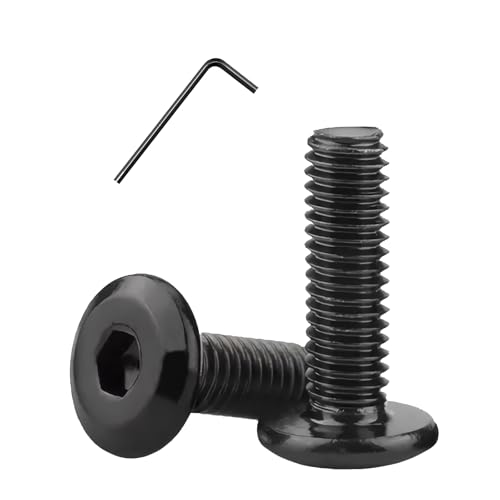 Image of Metuja M6-1.0 x 18mm,20-Pack Black Flat Head Hex Socket Cap Screw Bolts,304 Stainless Steel,Fully Threaded M6 Bolts,Metric Fasteners for Furniture