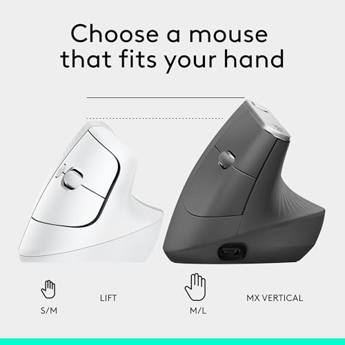 Logitech Lift Vertical Ergonomic Wireless Mouse - Off White - image 8