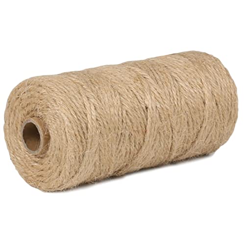 Image of PerkHomy Jute Twine String 3mm 328Ft Natural Thin Ribbon for Craft, Gardening, Wedding Decoration & Packing (328FT * 3mm)
