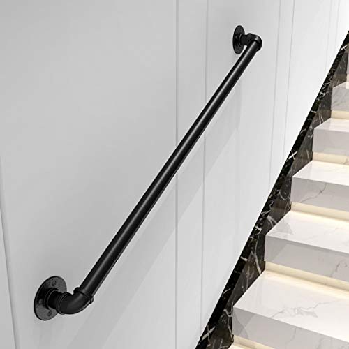 Barre d'appui de Main Courante de Balustrade d'escalier de Rail Main Courante Industrielle de Tuyau de Grenier de Fer Noir Main Courante Personnes âgées Main Courante de Support de Couloir Cover