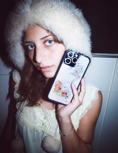 Image of Wildflower Cases - Compatible with iPhone 16 Pro Max | Protective Black Bumper, 6.5ft Drop Test Certified, Women Owned Small Business | Animals Picnic Dainty Aesthetic Cute Trendy | Mice Friends