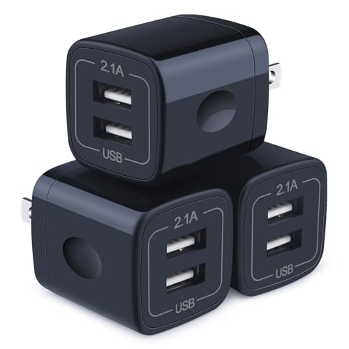 Wall Charger,Charger Cube,Charging Block Fast Charge 3Pack Dual Port 2.1A Power Brick Phone Charger Plug Box Head for iPhone 15 Pro/14/13/12/11/XR/8/7/6 Plus,Samsung Galaxy S24 S23 S22 S21 S10 S9 Plus