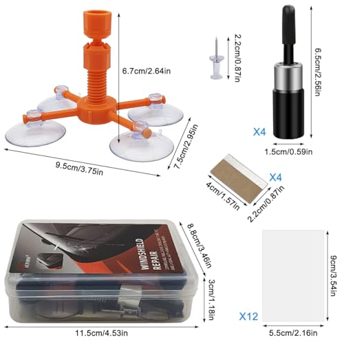 Image of maxin Windshield Repair Kit,Upgraded Windshield Repair Kit for Chips and Cracks, Windshield Chip Repair Kit Quick Fix for Chips, Cracks, StarShaped Crack Chips, Fix Chips Crack