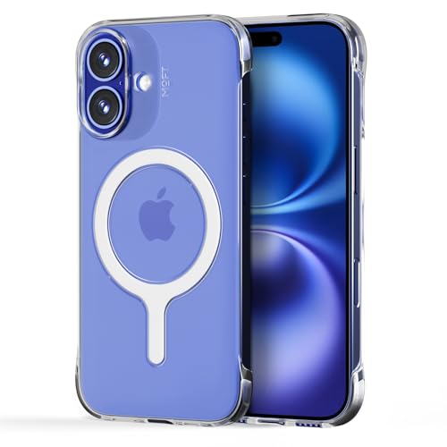 MOFT Invisible Case for iPhone 16 Case, Clear MagSafe Phone Case, Dual Cutouts Frame Design with Bare-Device Feel, Anti-Yellowing Ultra-Thin Strong Magnetic Protective Phone Cover, Clear