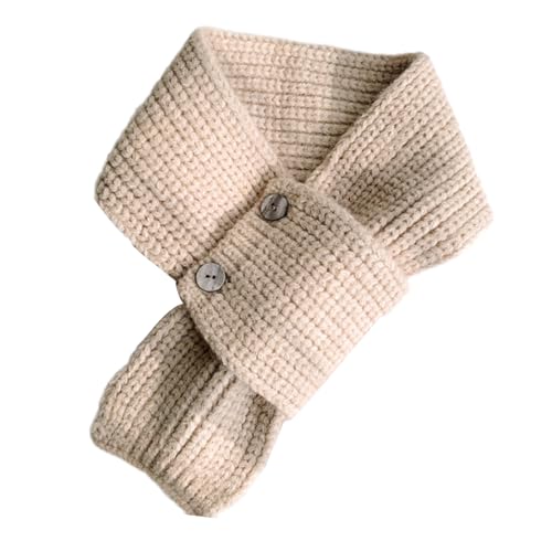 Color Knitted Scarf with Button Closure Fashion Crossed Neck Gaiter Outdoor Neck Wrap Accessory for Winter Warmth Winter