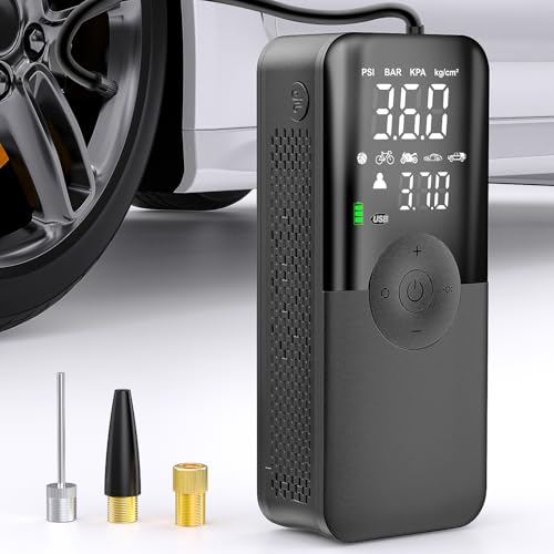 Image of Nilight Tire Inflator Portable Air Compressor Rechargeable Battery Cordless 150PSI Faster Inflation Pump with Pressure Gauge for Car Motorcycle Bicycle Ball