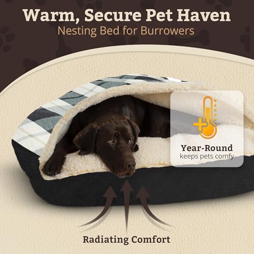 Image of Snoozer Rectangle Cozy Cave Dog Bed, Hooded Dog Bed, Barkley B Diamond (S)