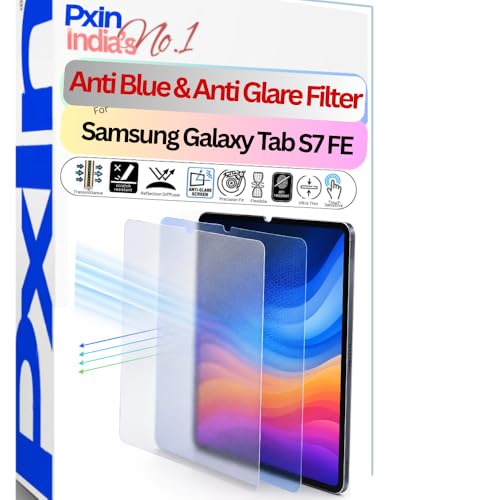 Image of Pxin Tablet Anti Bluelight and Anti Glare Screen Guard compatible with Samsung Galaxy Tab S7 FE | BLUV Lightblock Tech | Scratch Proof | Prevents bluelight | Eye Protection | No Dry Eyes