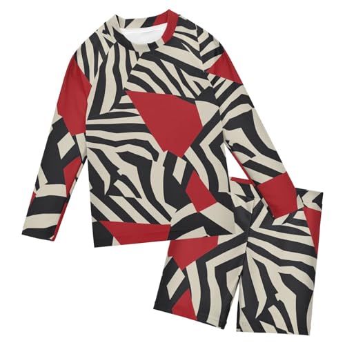 Bañador protección UV para niños de dos piezas con estampado abstracto cebras