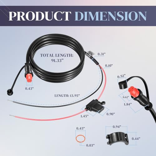 Cable de alimentación 010-11425-01 con conector roscado estanco de 4 pins 7