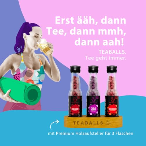 TEABALLS - 3er Set FRUIT MIX - KIRSCHEN, WILDBERRY, ERDBEERE für ca. 120 Tassen Tee