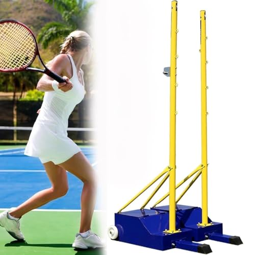 HEQIM Badminton/Volleyball Poles and net Set, Portable Volleyball net for Backyard, freestanding Badminton Court Training net for Indoor or Outdoor, Volleyball net Stand with Poles(H2:1.55m)