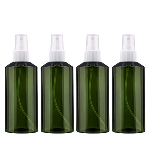 Yebeauty Travel Mist Spray Bottles, 4 Pack Refillable 6.7oz/200ml Plastic Fine Mist Atomizer Spray Bottles Containers for Travel Sample, Green