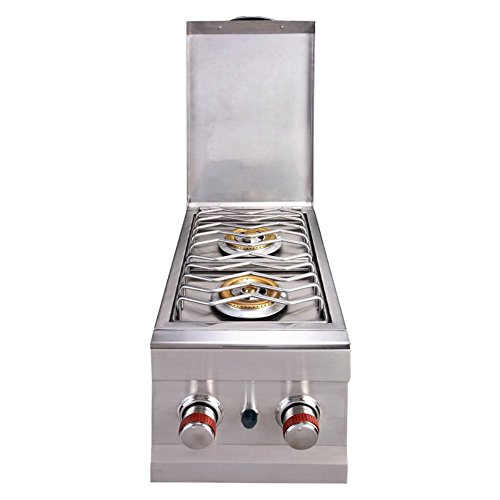 SUNSTONE 2CSB-NG Slide-In Double Side Burner Natural Gas Grill,Stainless Steel
