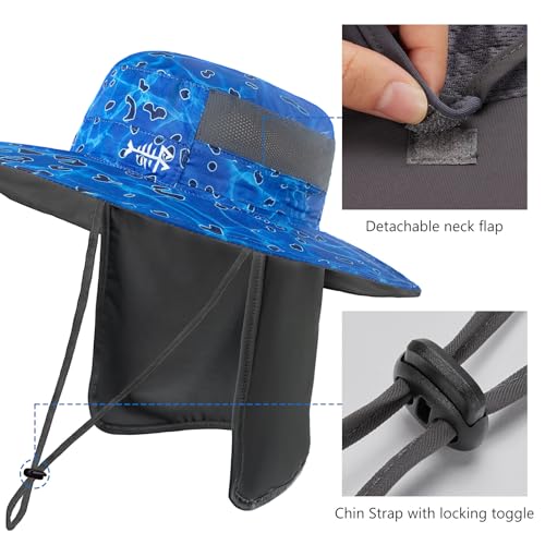 Image of BASSDASH UPF 50+ Sun Fishing Hat Water Resistant with Detachable Neck Flap