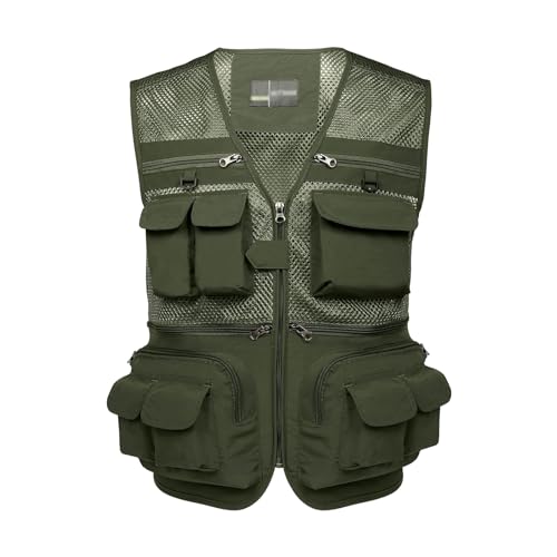 Image of Hbufnha Outdoor Fishing Hunting Vest Multi Pockets Work Cargo Jacket