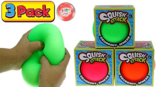 JA-RU Giant Stress Ball Stretchy Squishy Soft 4" (3 Units) Squish Attack Stress