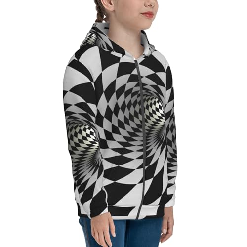 3D Vortex Illusion Kids Pullover Hoodies Boys Zip Up Sweatshirts Girls Athletic Clothes with Pocket4