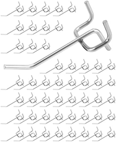QWORK® 50 x 5mm Solid Steel Wall Pegboard Hooks - for Retail Display, Hanging Items, Tool Classification (7cm)